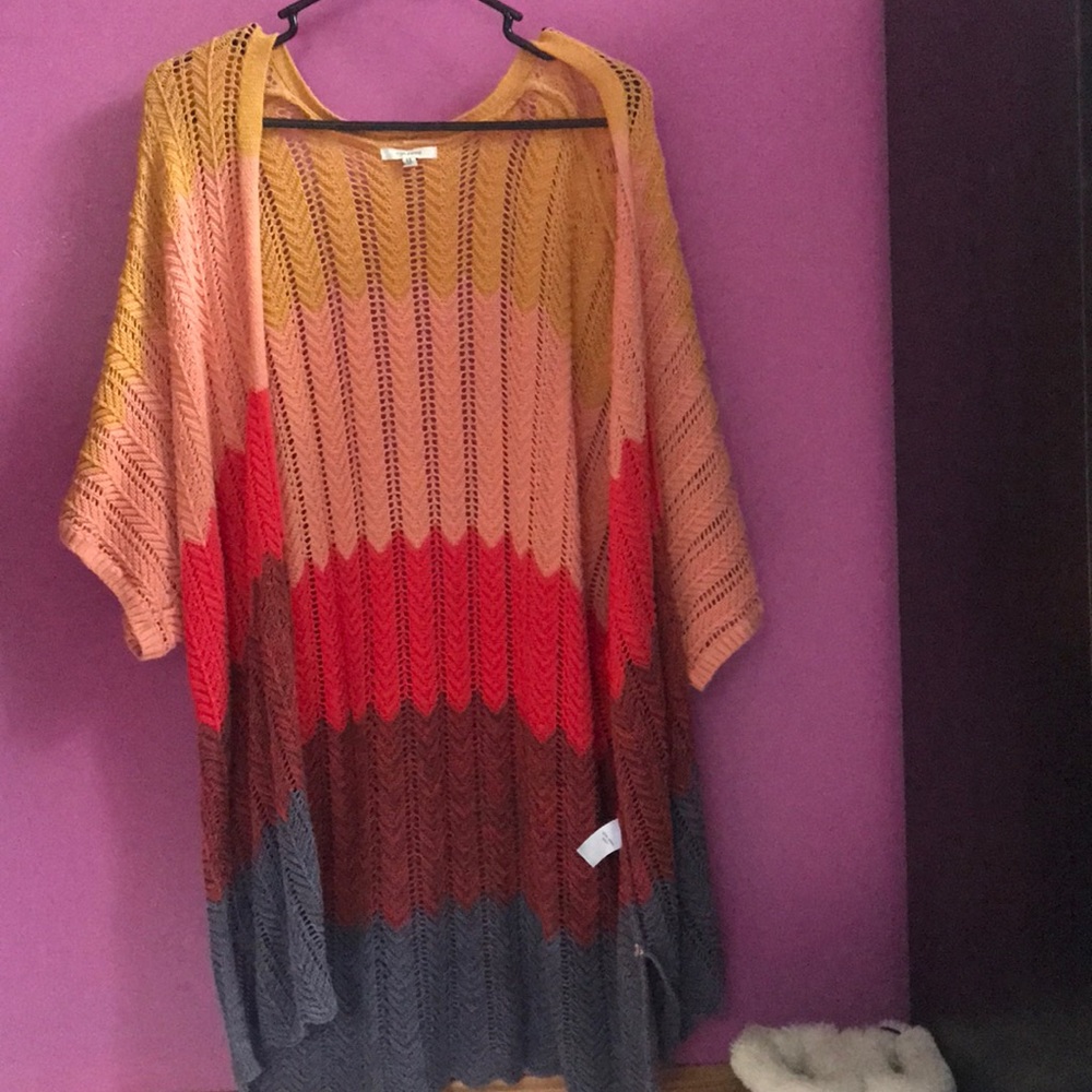 Multi colored long cardigan